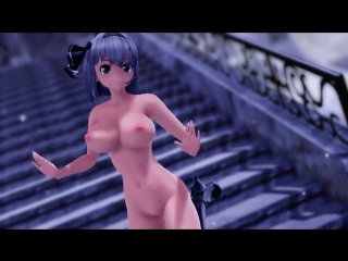 3d mmd youmu shows off her big boobs in star night show